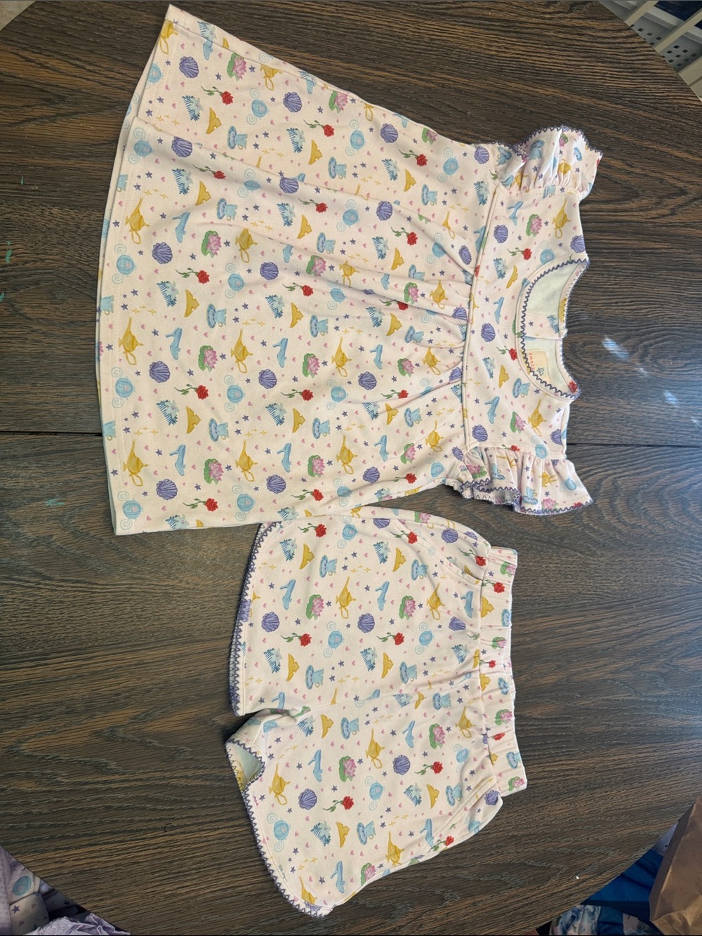 Smockingbird Princess Girl Print Top & Shorts Set
